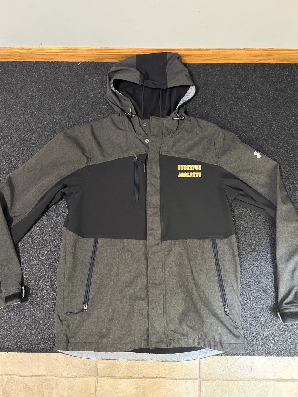 Men's Gustavus Adolphus Under Armour Full-Zip Black Hooded Jacket